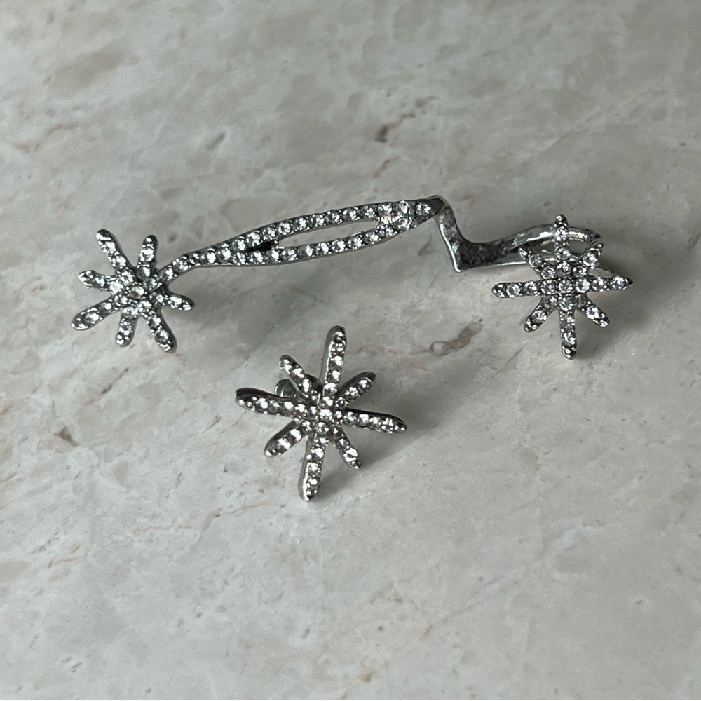 Silver Starburst Ear Cuff